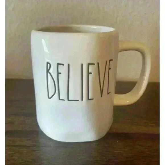 Rae Dunn Artisan Collection Coffee Mug By Magenta "Believe" - Picture 1 of 4
